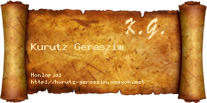 Kurutz Geraszim névjegykártya